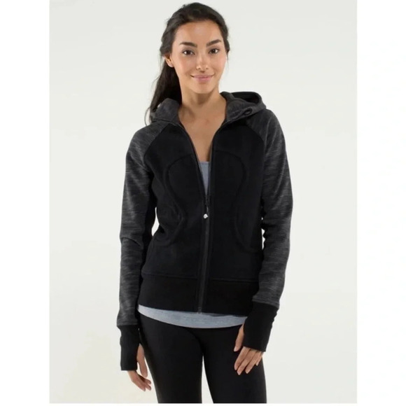 Lululemon Scuba Full Zip Hoodie Black & Space Gray 4 - Picture 1 of 12
